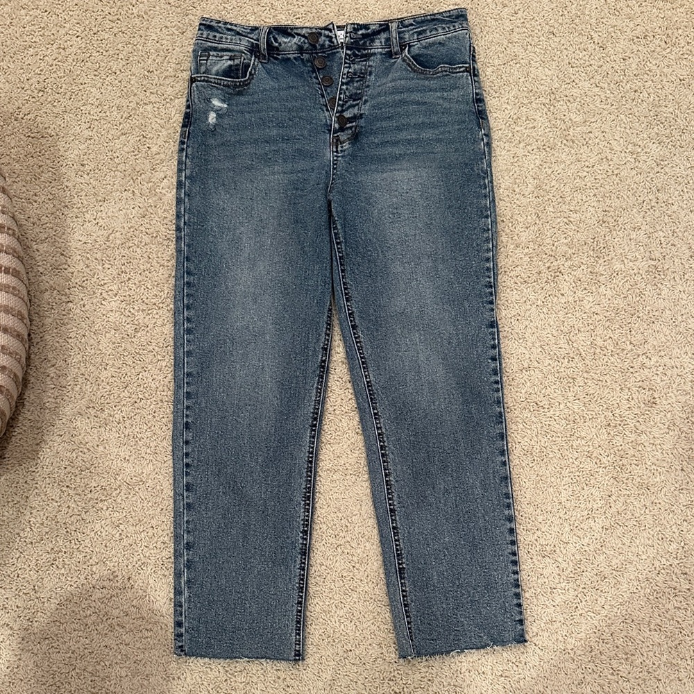 Vanilla Star Women's Straight Leg Jeans in Blue